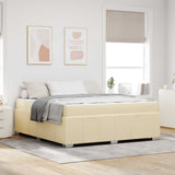 Struttura del letto con materasso Crema 180 x 200 cm Tessuto