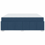 Struttura del letto con materasso Blu 180 x 200 cm Tessuto