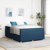 Struttura del letto con materasso Blu 140 x 200 cm Tessuto