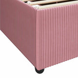 Struttura del letto con materasso Rosa 140 x 200 cm Tessuto