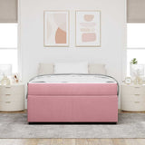 Struttura del letto con materasso Rosa 140 x 200 cm Tessuto