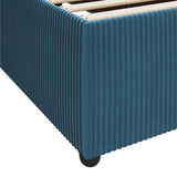 Struttura del letto con materasso Blu 200 x 200 cm Tessuto