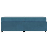 Struttura del letto con materasso Blu 200 x 200 cm Tessuto