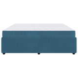 Struttura del letto con materasso Blu 200 x 200 cm Tessuto
