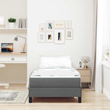 Letto a molle con materasso Grigio scuro 90 x 190 cm Tessuto