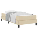 Letto a molle con materasso Crema 90 x 190 cm Tessuto