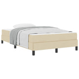 Letto a molle con materasso Crema 120 x 190 cm Tessuto