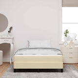 Letto a molle con materasso Crema 140 x 190 cm Tessuto