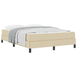 Letto a molle con materasso Crema 140 x 190 cm Tessuto