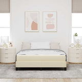 Letto a molle con materasso Crema 140 x 200 cm Tessuto