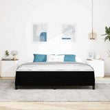 Letto a molle con materasso Nero 180 x 200 cm Tessuto