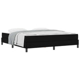Letto a molle con materasso Nero 180 x 200 cm Tessuto