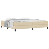 Letto a molle con materasso Crema 200 x 200 cm Tessuto