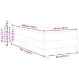 Letto a molle Grigio chiaro 90 x 190 cm Tessuto