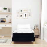 Letto a molle Nero 100 x 200 cm Tessuto