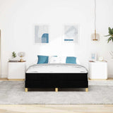 Letto a molle con materasso Nero 140 x 190 cm Tessuto