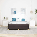 Letto a molle con materasso Marrone Scuro 140 x 190 cm Tessuto