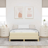 Letto a molle con materasso Crema 140 x 190 cm Tessuto