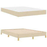 Letto a molle con materasso Crema 140 x 190 cm Tessuto
