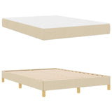 Letto a molle con materasso Crema 140 x 190 cm Tessuto