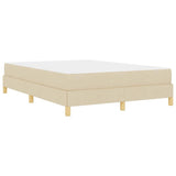 Letto a molle con materasso Crema 140 x 190 cm Tessuto