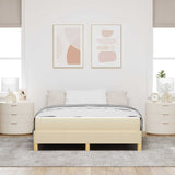 Letto a molle con materasso Crema 140 x 200 cm Tessuto