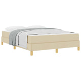 Letto a molle con materasso Crema 140 x 200 cm Tessuto