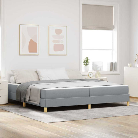 Letto a molle Grigio chiaro 200 x 200 cm Tessuto