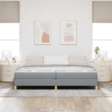 Letto a molle Grigio chiaro 200 x 200 cm Tessuto