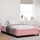 Letto a molle con materasso Rosa 120 x 190 cm Tessuto