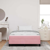 Letto a molle con materasso Rosa 120 x 190 cm Tessuto