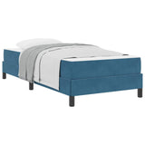 Letto a molle con materasso Blu Scuro 90 x 210 cm Tessuto