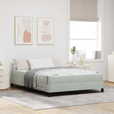 Letto a molle con materasso Grigio chiaro 160 x 210 cm Tessuto
