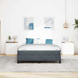 Letto a molle con materasso Grigio scuro 160 x 210 cm Tessuto