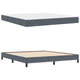 Letto a molle con materasso Grigio scuro 180 x 220 cm Tessuto