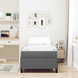 Letto a molle con materasso Grigio scuro 90 x 190 cm Tessuto