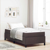 Letto a molle Marrone Scuro 100 x 200 cm Tessuto