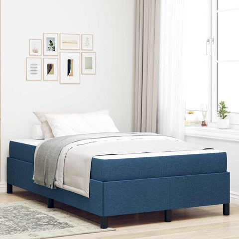 Letto a molle Blu 120 x 190 cm Tessuto