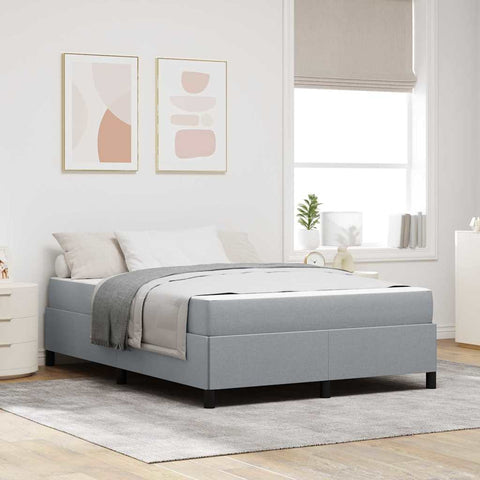 Letto a molle Grigio chiaro 140 x 190 cm Tessuto