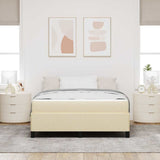 Letto a molle con materasso Crema 140 x 190 cm Tessuto