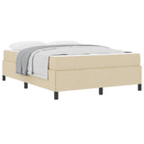 Letto a molle con materasso Crema 140 x 190 cm Tessuto