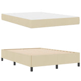 Letto a molle con materasso Crema 140 x 190 cm Tessuto