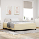 Letto a molle Crema 180 x 200 cm Tessuto