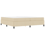 Letto a molle con materasso Crema 200 x 200 cm Tessuto