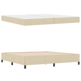 Letto a molle con materasso Crema 200 x 200 cm Tessuto