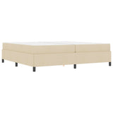 Letto a molle con materasso Crema 200 x 200 cm Tessuto