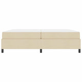 Letto a molle con materasso Crema 200 x 200 cm Tessuto