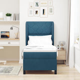 Letto a molle con testiera Blu Scuro 200 x 80 cm Velluto