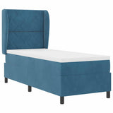 Letto a molle con testiera Blu Scuro 200 x 80 cm Velluto