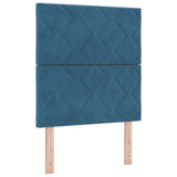 Letto a molle con testiera Blu Scuro 200 x 80 cm Velluto